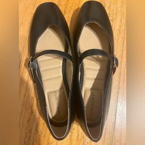 Cynthia Rowley Black Sawyer Mary Jane buckle flat shoes